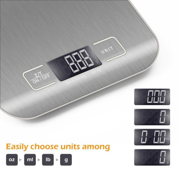 Цифровые кухонные весы AND906 с LCD-дисплеем, USB и батарейное питание