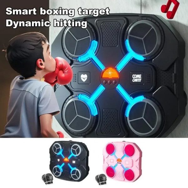 Боксерский тренажер с Bluetooth и RGB подсветкой 32×27 см, черный