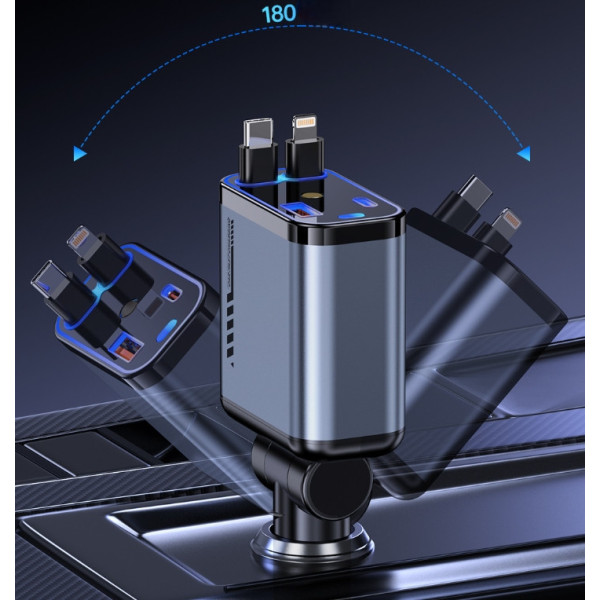 Авто зарядка «Звёздное небо» USB, Type-C, Lightning, 66 Вт, QC 3.0, PD