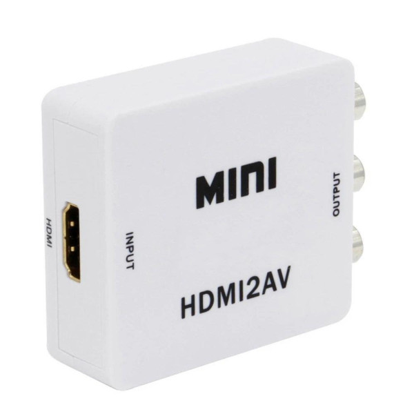 Конвертер видеосигнала HDMI в RCA (AV) 1080p, модель HDV-610, белого цвета