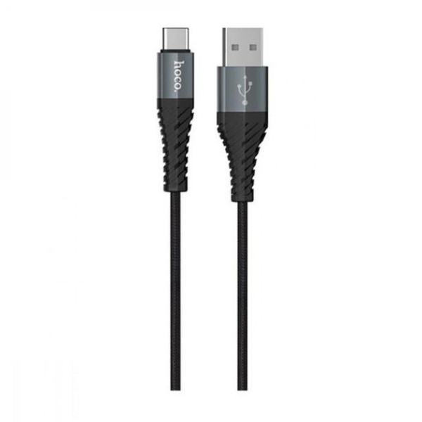 Черный USB кабель Hoco X38 Type-C длиной 1м для зарядки смартфонов