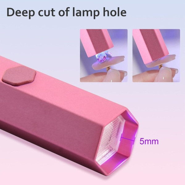Аккумуляторная UV LED лампа-фонарик 3W для ногтей с дисплеем и таймером