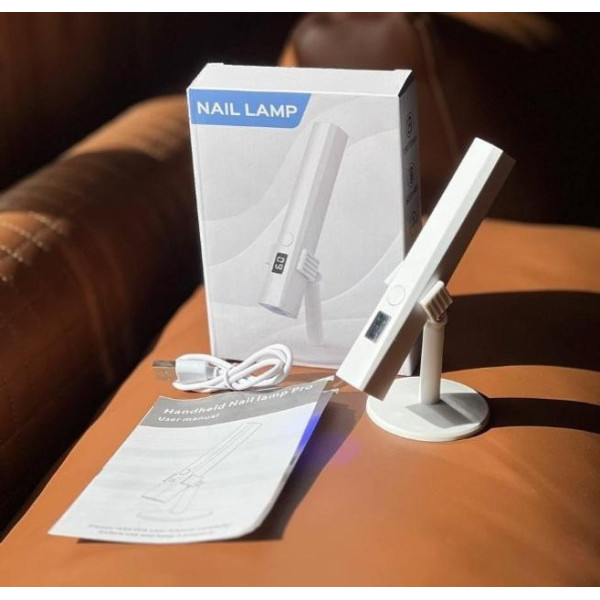 Аккумуляторная UV LED лампа-фонарик 3W для ногтей с дисплеем и таймером