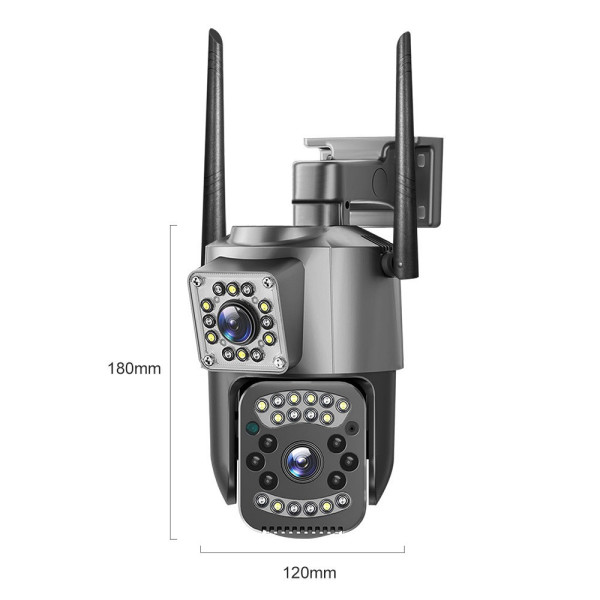 Уличная камера видеонаблюдения SC03 V380pro, 2 линзы, Wi-Fi и LAN