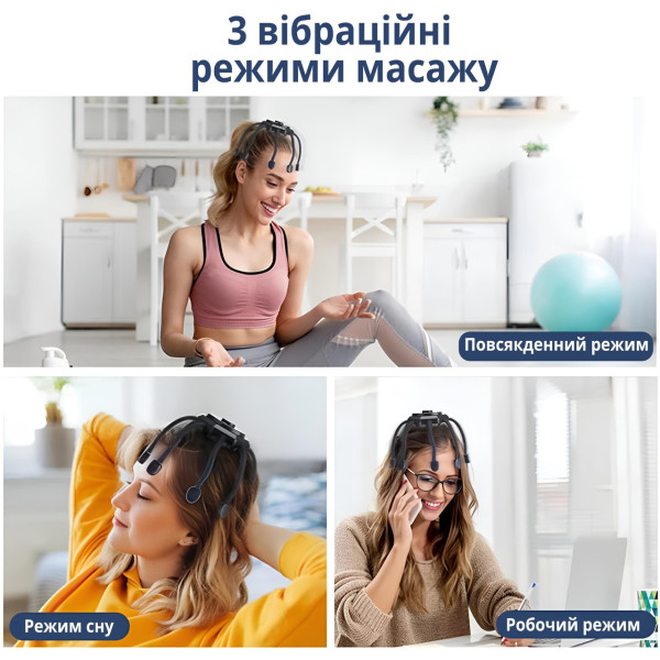 Электромассажер «Осьминог» для головы, 3 режима вибрации, аккумулятор 1000 мАч
