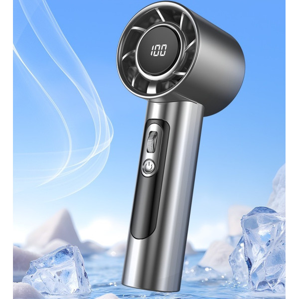 Портативный мини-вентилятор R2 с LED дисплеем, USB, 1800 мАч, 100 скоростей