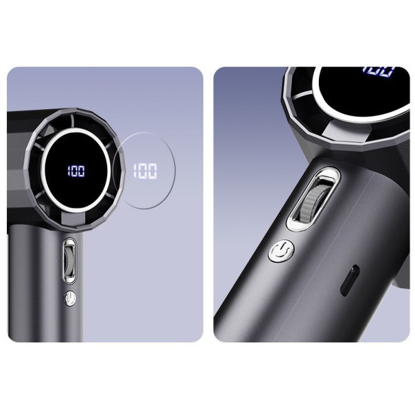 Портативный мини-вентилятор R2 с LED дисплеем, USB, 1800 мАч, 100 скоростей