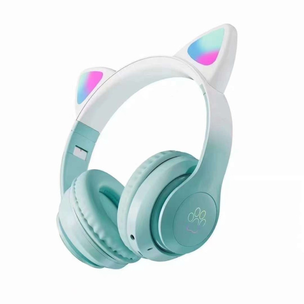 Детские наушники STN-28 PRO с Bluetooth, ушками котика и яркой подсветкой