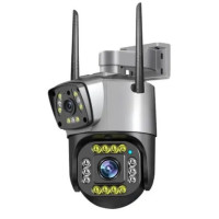 Камера видеонаблюдения V380 для улицы 2в1 с поддержкой LAN и 4G и двойным объективом
