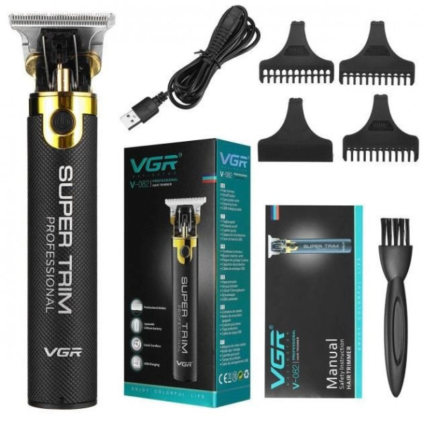Машинка для стрижки волос и бороды VGR V-082, профессиональная, оборудована тремя насадками