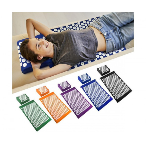 Коврик для массажа с валиком,Acupressure Mat эффективен при стрессе и боли