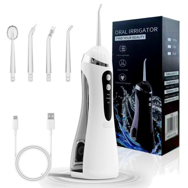 Портативный ирригатор A6s, аккумуляторный, 4 насадки, USB зарядка