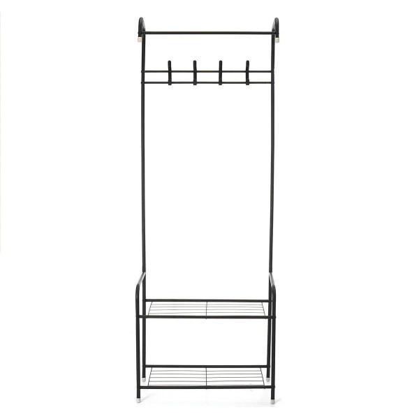 Напольная вешалка J059 для одежды и обуви, 170×60×35 см, черная, металлическая