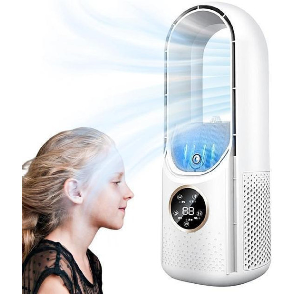 Беслопастной вентилятор Air Multiplier с увлажнением, LED подсветкой, 6 скоростей, белый