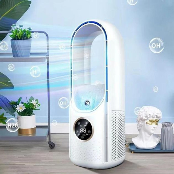Беслопастной вентилятор Air Multiplier с увлажнением, LED подсветкой, 6 скоростей, белый