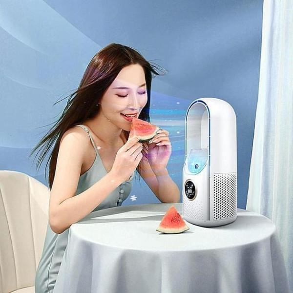 Беслопастной вентилятор Air Multiplier с увлажнением, LED подсветкой, 6 скоростей, белый
