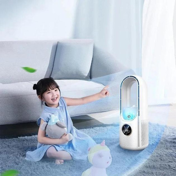 Беслопастной вентилятор Air Multiplier с увлажнением, LED подсветкой, 6 скоростей, белый