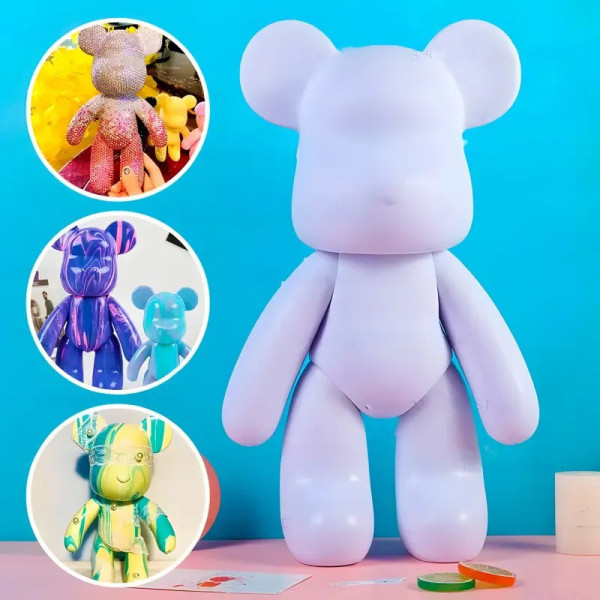Флюидный творческий набор мишка DIY creative bear, 23 см, включает краски