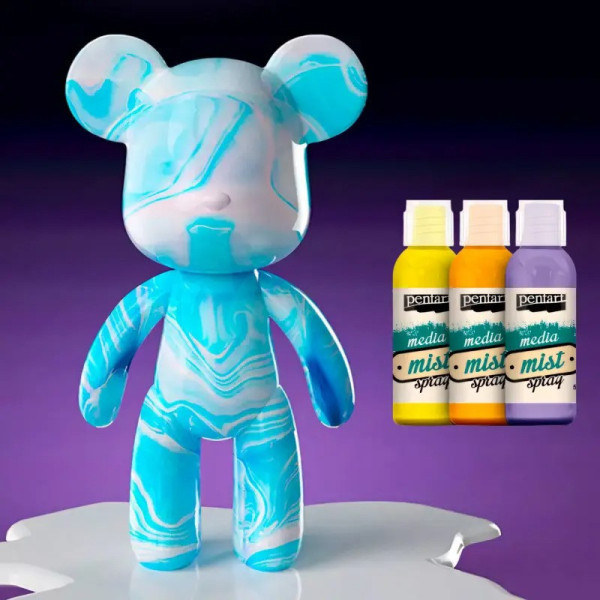 Флюидный творческий набор мишка DIY creative bear, 23 см, включает краски