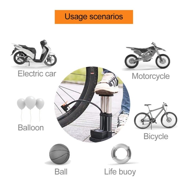 Двухцилиндровый ножной насос Air Pump AND 521-2414 S98-2409-Y с манометром, до 160 PSI