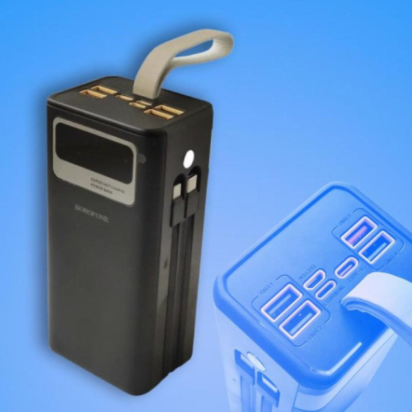 Портативный Power Bank BOROFONE 40000mAh DBT-35A, 4 USB, Type-C, Lightning, LED, быстрая зарядка