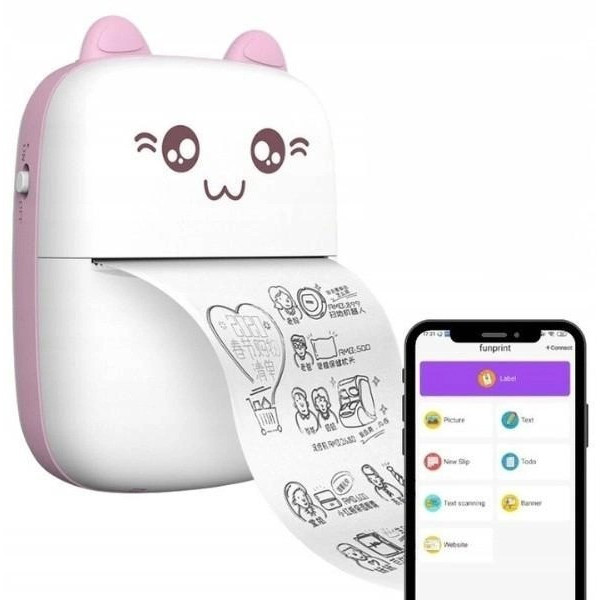 Термопринтер BAMBI CAT MINI, портативный, специально для детей
