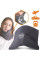 Подушка для путешествий на шею Travel Pillow, шарф-тип, серая, для комфортного сна в транспорте