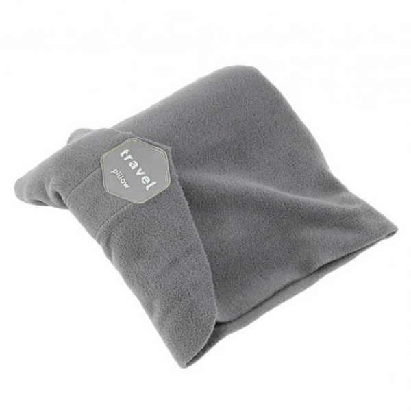 Подушка для путешествий на шею Travel Pillow, шарф-тип, серая, для комфортного сна в транспорте
