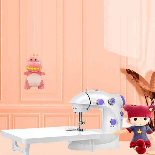 Швейная машинка Mini Sewing SM202A, компактная, с педалью и рабочей доской, питание от сети или батарей