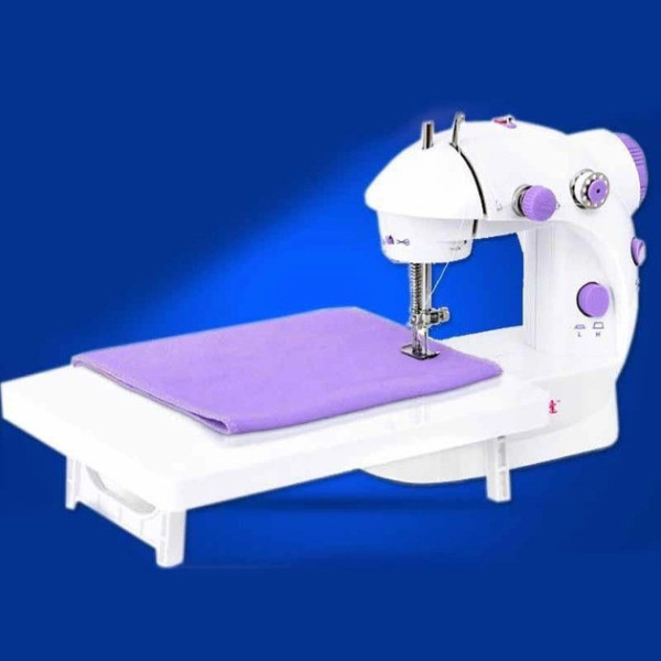 Швейная машинка Mini Sewing SM202A, компактная, с педалью и рабочей доской, питание от сети или батарей