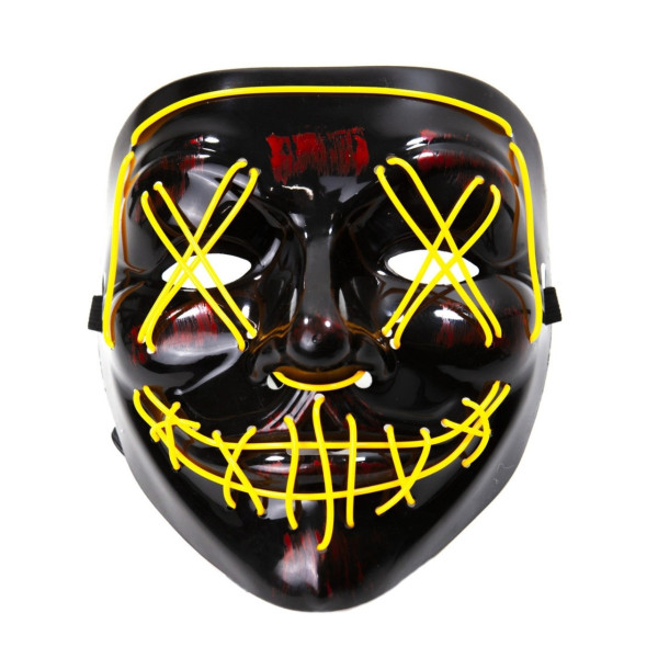 Маска "Судная ночь" Purge Mask ABC, неоновая, на батарейках