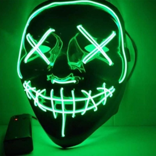 Маска "Судная ночь" Purge Mask ABC, неоновая, на батарейках