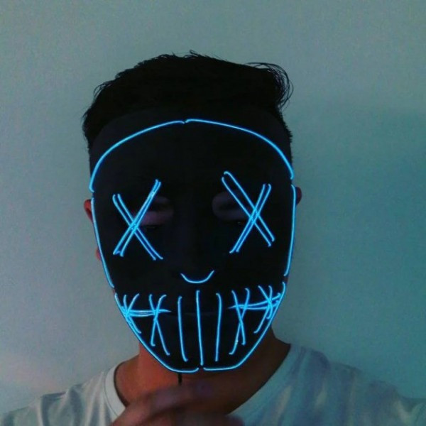 Маска "Судная ночь" Purge Mask ABC, неоновая, на батарейках