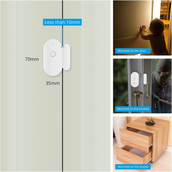 Wi-Fi сигнализация для дверей и окон Fuers WIFID01, поддерживает Tuya/Smart Life, беспроводная