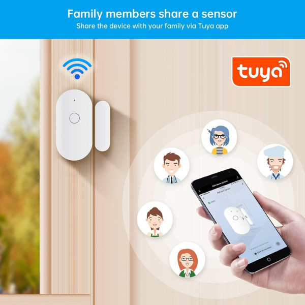 Wi-Fi сигнализация для дверей и окон Fuers WIFID01, поддерживает Tuya/Smart Life, беспроводная
