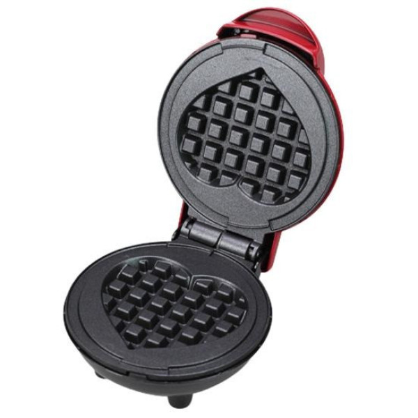 Мини-вафельница в форме сердца Waffle Maker, электрическая, с антипригарным покрытием