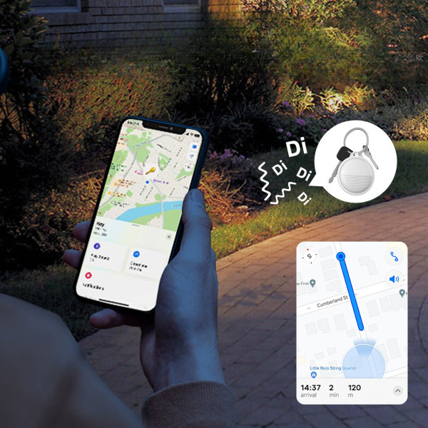 Трекер Bluetooth для поиска вещей, совместимый с Find My, белый/черный