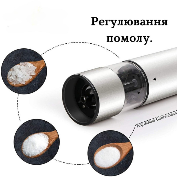Электрическая мельница для специй MG705D, AAA батарейки, регулировка помола, бесшумная