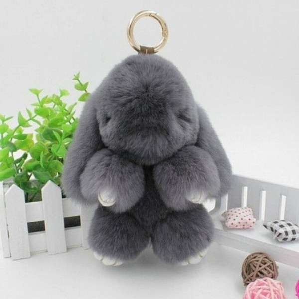 Брелок играшка из натурального меха Кролик 14 см