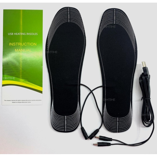 Электрические стельки с подогревом Heating Insoles USB, универсальные 28,5 см, размер 35-45