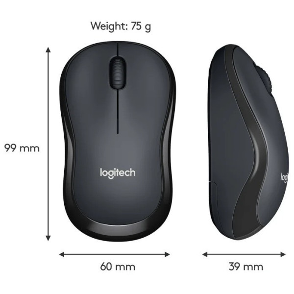 Беспроводная бесшумная мышь M220 Silent с USB-наноприемником и оптическим сенсором 1000 dpi