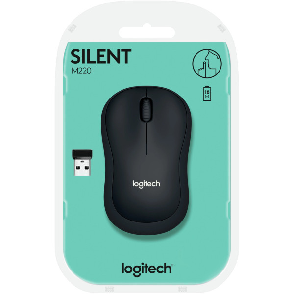 Беспроводная бесшумная мышь M220 Silent с USB-наноприемником и оптическим сенсором 1000 dpi