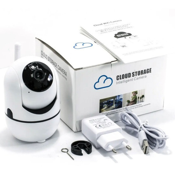 Поворотная IP камера QC011 WiFi беспроводная с микрофоном, динамиком, ночным видением и облачным хранением