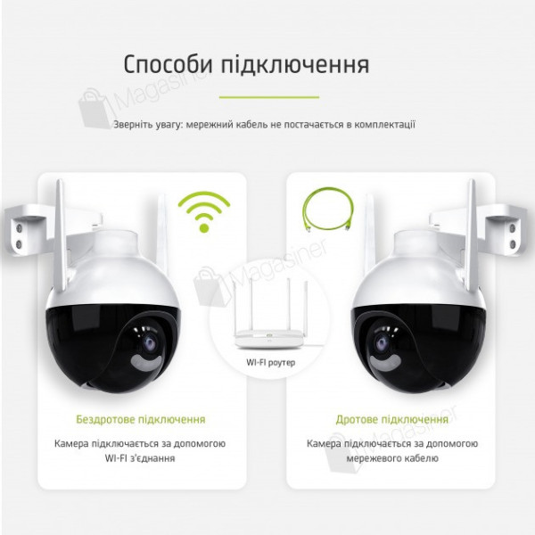 Уличная IP-камера CAD N6 iCSee 6 МП WiFi поворотная с микрофоном, ночным видением и блоком питания