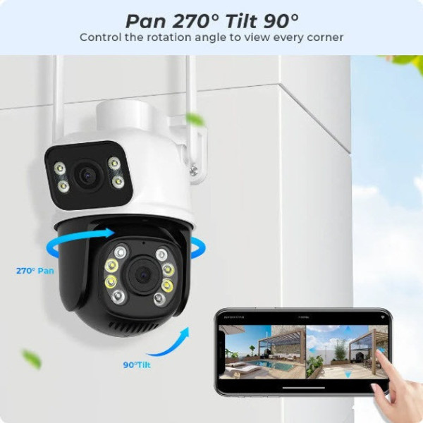 PTZ Wi-Fi IP-камера видеонаблюдения Q25 6MP для улицы с поворотным управлением, ночным видением и мобильным пр