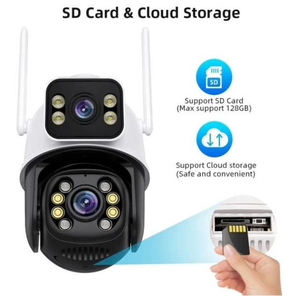 PTZ Wi-Fi IP-камера видеонаблюдения Q25 6MP для улицы с поворотным управлением, ночным видением и мобильным пр