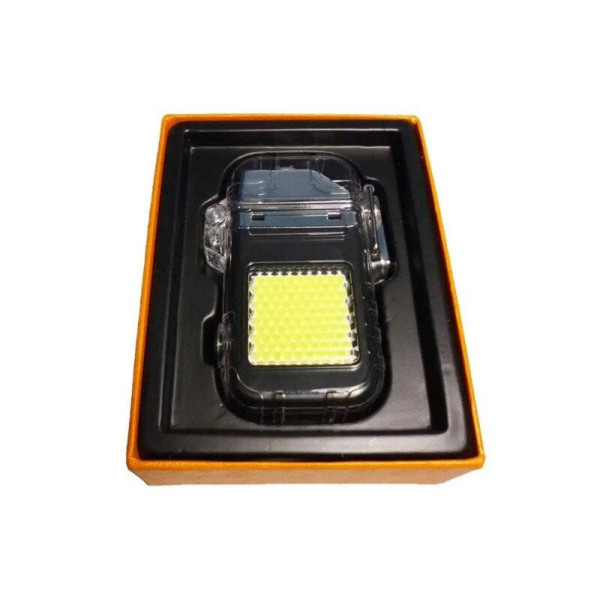 Электроимпульсная USB-зажигалка 9258 с фонариком, влагозащита, спиральная