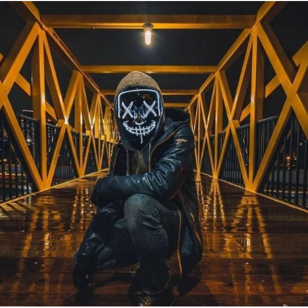 Маска на батарейках "Судная ночь" Purge Mask ABC, неоновая