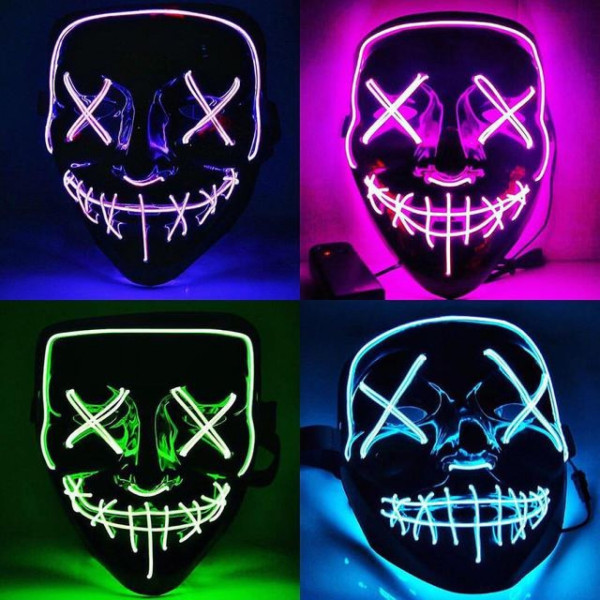 Маска на батарейках "Судная ночь" Purge Mask ABC, неоновая