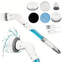 Электрощетка для уборки 50 см Cleaning Brush с 8 насадками и вращающейся головкой 360°